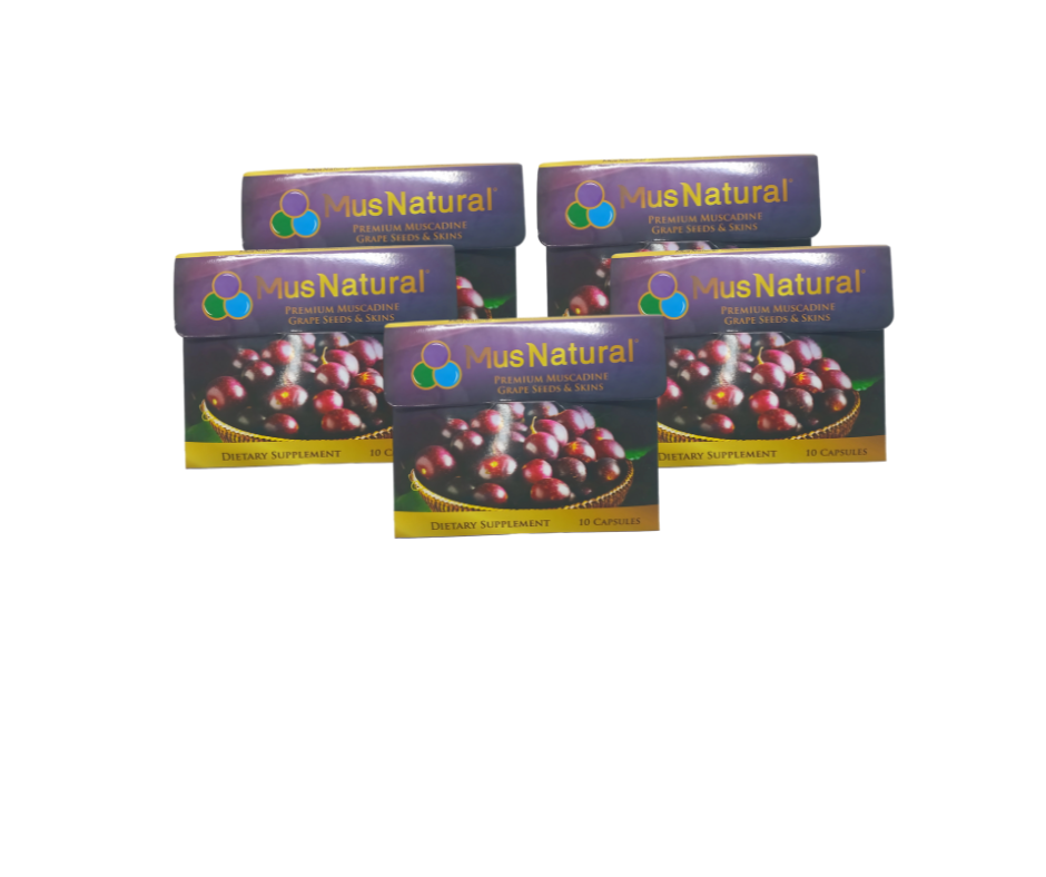 MusNatural Premium Muscadine Grape Seeds & Skins (10 capsules) /5packs