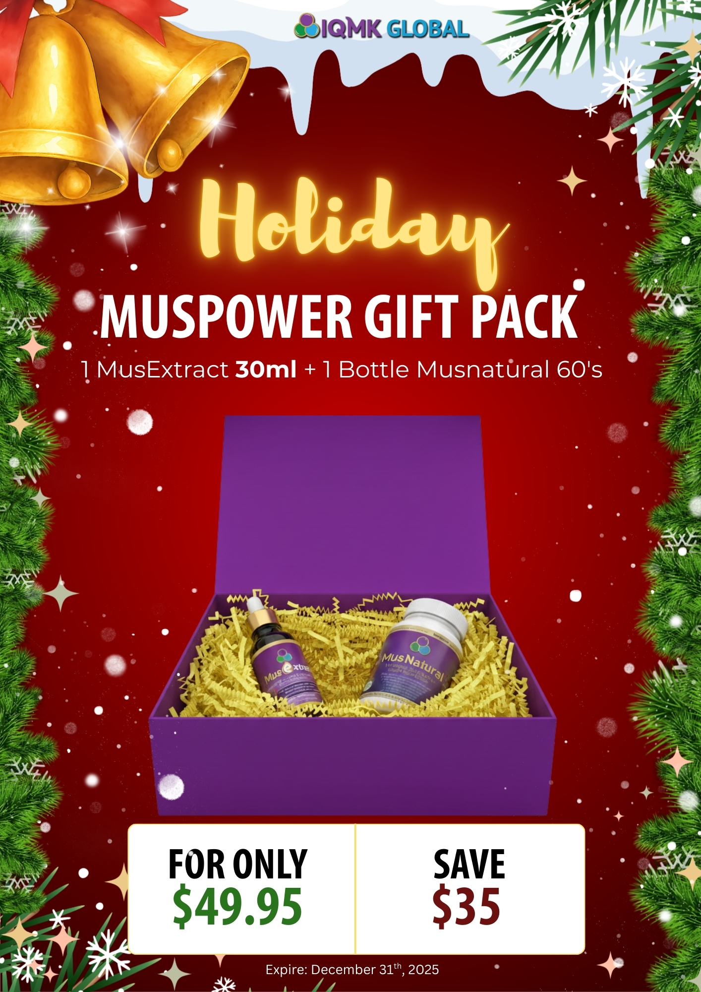 MUSPower Gift Pack (1 Bottle MusExtract 30 mL, 1 Bottle Musnatural 60 capsules)