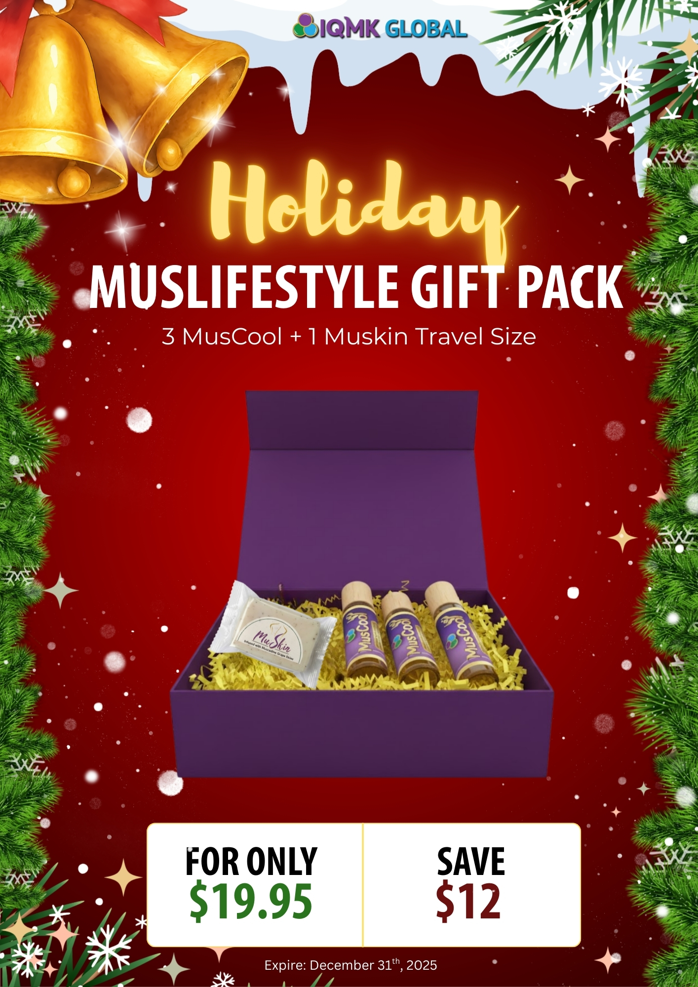 MUSLifestyle Gift Pack (1 pc. MuSkin Soap Travel Size, 3pcs. MusCool