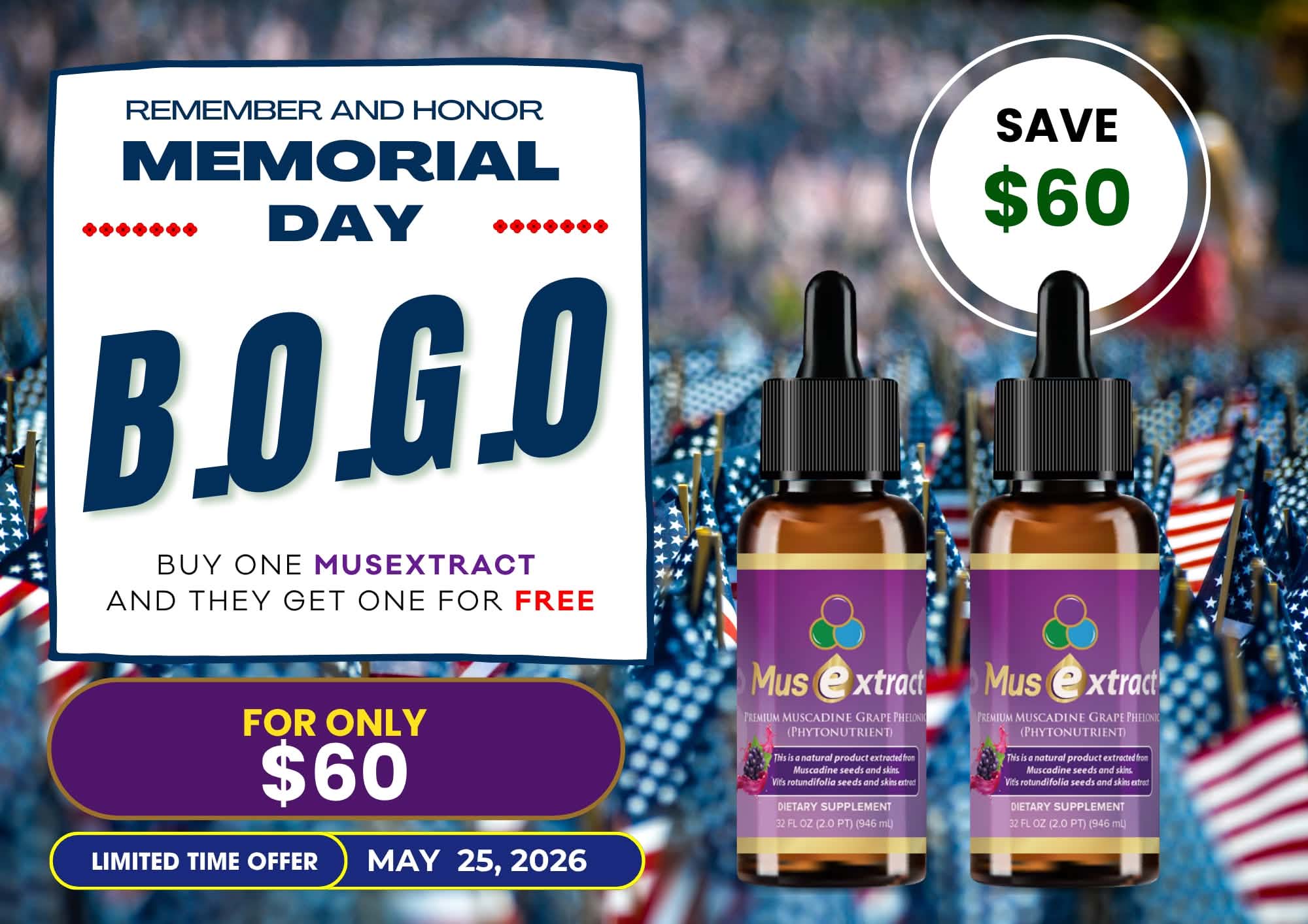 MEMORIAL DAY PROMO (Buy 1 Get 1 MusExtract 60ml)