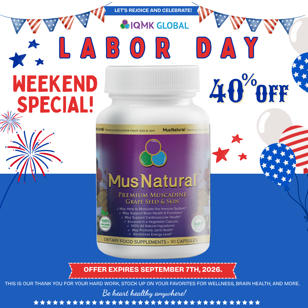 Labor Day 40% Promo MusNatural Premium Muscadine Grape Seeds & Skins (90 capsules)